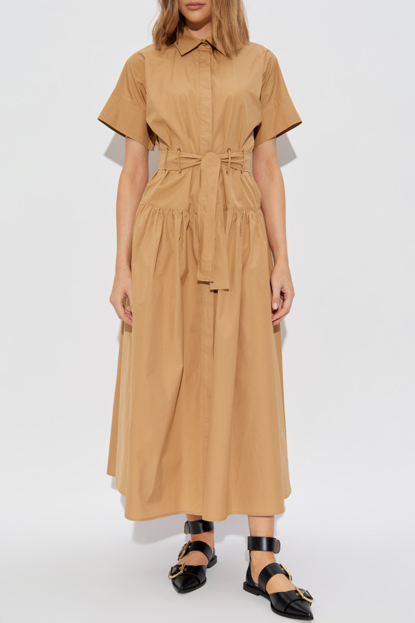 ワンピース MAX MARA AGORAIO DRESS Max Mara Agoraio Belted Drop-Waist Ankle Shirtdress | Neiman